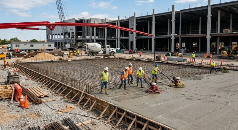 Commercial Slab Construction in Greenville, SC